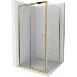 Mexen Apia Zuhanykabin Toló ajtóval    90 x 90 cm,  átlátszó üveg, arany  - 840-090-090-50-0 Toló ajtós Toló ajtós 406594 Mexen