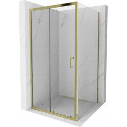 Mexen Apia Zuhanykabin Toló ajtóval    90 x 90 cm,  átlátszó üveg, arany  - 840-090-090-50-0 Toló ajtós Toló ajtós 406594 Mexen