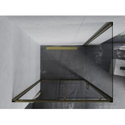 Mexen Apia Zuhanykabin Toló ajtóval    95 x 70 cm,  átlátszó üveg, arany  - 840-095-070-50-0 Toló ajtós