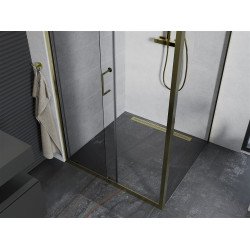 Mexen Apia Zuhanykabin Toló ajtóval    100 x 100 cm,  átlátszó üveg, arany  - 840-100-100-50-0 Toló ajtós
