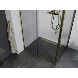 Mexen Apia Zuhanykabin Toló ajtóval    105 x 90 cm,  átlátszó üveg, arany  - 840-105-090-50-0 Toló ajtós