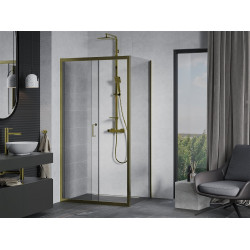 Mexen Apia Zuhanykabin Toló ajtóval    120 x 70 cm,  átlátszó üveg, arany  - 840-120-070-50-0 Toló ajtós