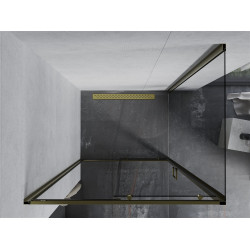 Mexen Apia Zuhanykabin Toló ajtóval    130 x 70 cm,  átlátszó üveg, arany  - 840-130-070-50-0 Toló ajtós