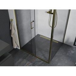 Mexen Apia Zuhanykabin Toló ajtóval    130 x 70 cm,  átlátszó üveg, arany  - 840-130-070-50-0 Toló ajtós