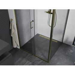 Mexen Apia Zuhanykabin Toló ajtóval    130 x 100 cm,  átlátszó üveg, arany  - 840-130-100-50-0 Toló ajtós