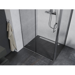 Mexen Apia Zuhanykabin Toló ajtóval    125 x 70 cm,  átlátszó üveg, króm - 840-125-070-01-0 Toló ajtós