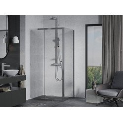 Mexen Apia Zuhanykabin Toló ajtóval    140 x 80 cm,  átlátszó üveg, króm - 840-140-080-01-0 Toló ajtós Toló ajtós 406594 Mexen