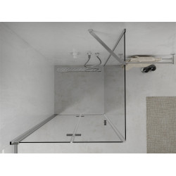 Mexen Lima  Zuhanykabin Csukló ajtóval  80 x 80 cm,  átlátszó üveg, króm - 856-080-080-01-00 Csukló ajtós
