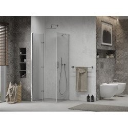 Mexen Lima  Zuhanykabin Csukló ajtóval  80 x 80 cm,  átlátszó üveg, króm - 856-080-080-01-00 Csukló ajtós