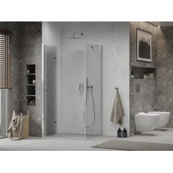 Mexen Lima  Zuhanykabin Csukló ajtóval  80 x 100 cm,  átlátszó üveg, króm - 856-080-100-01-00 Csukló ajtós