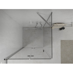 Mexen Lima  Zuhanykabin Csukló ajtóval  90 x 90 cm,  átlátszó üveg, króm - 856-090-090-01-00 Csukló ajtós