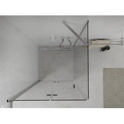 Mexen Lima  Zuhanykabin Csukló ajtóval  90 x 90 cm,  átlátszó üveg, króm - 856-090-090-01-00 Csukló ajtós