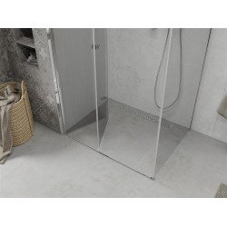 Mexen Lima  Zuhanykabin Csukló ajtóval  100 x 110 cm,  átlátszó üveg, króm - 856-100-110-01-00 Csukló ajtós