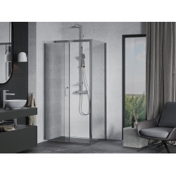 Mexen Apia Zuhanykabin Toló ajtóval    90 x 100 cm,  átlátszó üveg, króm - 840-090-100-01-0 Toló ajtós