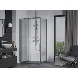Mexen Apia Zuhanykabin Toló ajtóval    90 x 100 cm,  átlátszó üveg, króm - 840-090-100-01-0 Toló ajtós