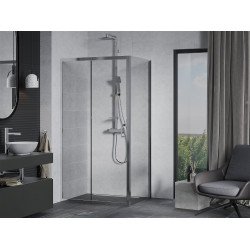 Mexen Apia Zuhanykabin Toló ajtóval    90 x 100 cm,  átlátszó üveg, króm - 840-090-100-01-0 Toló ajtós Toló ajtós 406594 Mexen