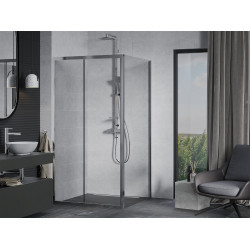Mexen Apia Zuhanykabin Toló ajtóval    100 x 100 cm,  átlátszó üveg, króm - 840-100-100-01-0 Toló ajtós Toló ajtós 406594 Mexen