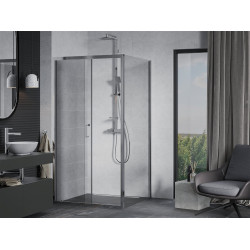 Mexen Apia Zuhanykabin Toló ajtóval    100 x 100 cm,  átlátszó üveg, króm - 840-100-100-01-0 Toló ajtós