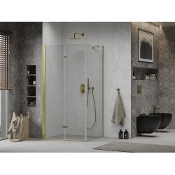 Mexen Lima  Zuhanykabin Csukló ajtóval  70 x 80 cm,  átlátszó üveg, arany  - 856-070-080-50-00 Csukló ajtós Csukló ajtós 406594 Mexen