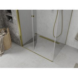 Mexen Lima  Zuhanykabin Csukló ajtóval  70 x 100 cm,  átlátszó üveg, arany  - 856-070-100-50-00 Csukló ajtós