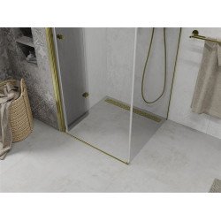 Mexen Lima  Zuhanykabin Csukló ajtóval  80 x 80 cm,  átlátszó üveg, arany  - 856-080-080-50-00 Csukló ajtós