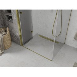 Mexen Lima  Zuhanykabin Csukló ajtóval  80 x 90 cm,  átlátszó üveg, arany  - 856-080-090-50-00 Csukló ajtós