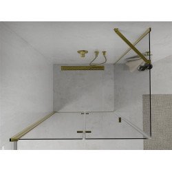 Mexen Lima  Zuhanykabin Csukló ajtóval  90 x 100 cm,  átlátszó üveg, arany  - 856-090-100-50-00 Csukló ajtós