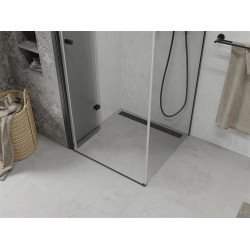 Mexen Lima  Zuhanykabin Csukló ajtóval  70 x 70 cm,  átlátszó üveg, fekete  - 856-070-070-70-00 Csukló ajtós