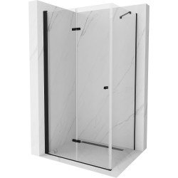 Mexen Lima  Zuhanykabin Csukló ajtóval  70 x 110 cm,  átlátszó üveg, fekete  - 856-070-110-70-00 Csukló ajtós Csukló ajtós 406594 Mexen