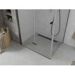 Mexen Lima  Zuhanykabin Csukló ajtóval  70 x 120 cm,  átlátszó üveg, fekete  - 856-070-120-70-00 Csukló ajtós