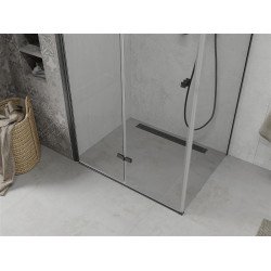 Mexen Lima  Zuhanykabin Csukló ajtóval  80 x 100 cm,  átlátszó üveg, fekete  - 856-080-100-70-00 Csukló ajtós