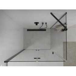 Mexen Lima  Zuhanykabin Csukló ajtóval  80 x 120 cm,  átlátszó üveg, fekete  - 856-080-120-70-00 Csukló ajtós