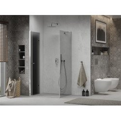 Mexen Lima  Zuhanykabin Csukló ajtóval  70 x 90 cm, grafit, króm - 856-070-090-01-40 Csukló ajtós