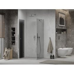 Mexen Lima  Zuhanykabin Csukló ajtóval  70 x 100 cm, grafit, króm - 856-070-100-01-40 Csukló ajtós