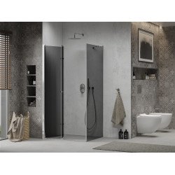 Mexen Lima  Zuhanykabin Csukló ajtóval  70 x 120 cm, grafit, króm - 856-070-120-01-40 Csukló ajtós