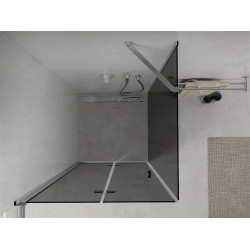 Mexen Lima  Zuhanykabin Csukló ajtóval  80 x 80 cm, grafit, króm - 856-080-080-01-40 Csukló ajtós