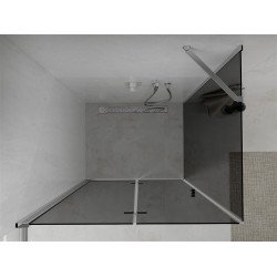 Mexen Lima  Zuhanykabin Csukló ajtóval  90 x 100 cm, grafit, króm - 856-090-100-01-40 Csukló ajtós