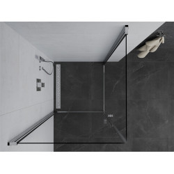 Mexen Pretoria Duo  Zuhanykabin Nyiló ajtóval   70 x 70 cm,  átlátszó üveg, króm - 852-070-070-02-0 DUO zuhanykabin