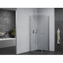 Mexen Pretoria Duo  Zuhanykabin Nyiló ajtóval   90 x 90 cm,  átlátszó üveg, króm - 852-090-090-02-0 DUO zuhanykabin