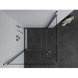 Mexen Pretoria Duo  Zuhanykabin Nyiló ajtóval   90 x 90 cm,  átlátszó üveg, króm - 852-090-090-02-0 DUO zuhanykabin