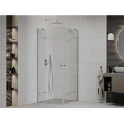 Mexen Roma Duo  Zuhanykabin Nyiló ajtóval   80 x 80 cm,  átlátszó üveg, króm - 854-080-080-02-0 DUO zuhanykabin DUO zuhanykabin 406594 Mexen