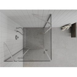 Mexen Roma Duo  Zuhanykabin Nyiló ajtóval   80 x 80 cm,  átlátszó üveg, króm - 854-080-080-02-0 DUO zuhanykabin