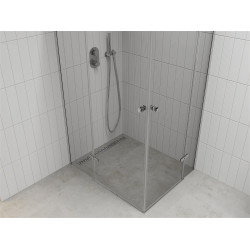 Mexen Roma Duo  Zuhanykabin Nyiló ajtóval   90 x 70 cm,  átlátszó üveg, króm - 854-090-070-02-0 DUO zuhanykabin