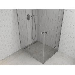 Mexen Roma Duo  Zuhanykabin Nyiló ajtóval   90 x 80 cm,  átlátszó üveg, króm - 854-090-080-02-0 DUO zuhanykabin
