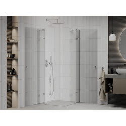 Mexen Roma Duo  Zuhanykabin Nyiló ajtóval   90 x 90 cm,  átlátszó üveg, króm - 854-090-090-02-0 DUO zuhanykabin