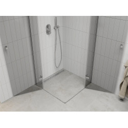 Mexen Roma Duo  Zuhanykabin Nyiló ajtóval   90 x 90 cm,  átlátszó üveg, króm - 854-090-090-02-0 DUO zuhanykabin