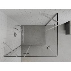 Mexen Roma Duo  Zuhanykabin Nyiló ajtóval   100 x 70 cm,  átlátszó üveg, króm - 854-100-070-02-0 DUO zuhanykabin