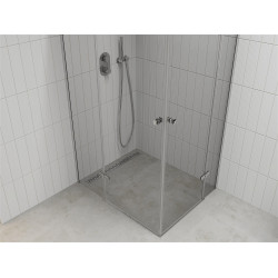 Mexen Roma Duo  Zuhanykabin Nyiló ajtóval   100 x 90 cm,  átlátszó üveg, króm - 854-100-090-02-0 DUO zuhanykabin