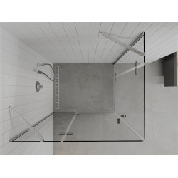 Mexen Roma Duo  Zuhanykabin Nyiló ajtóval   110 x 90 cm,  átlátszó üveg, króm - 854-110-090-02-0 DUO zuhanykabin