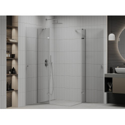 Mexen Roma Duo  Zuhanykabin Nyiló ajtóval   120 x 70 cm,  átlátszó üveg, króm - 854-120-070-02-0 DUO zuhanykabin